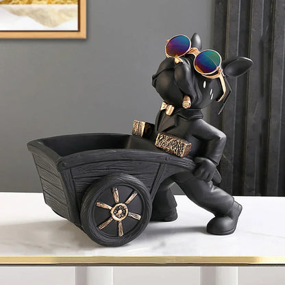 Dog Statue Storage Ornament Decorative Home Figurine Stylish Organizer