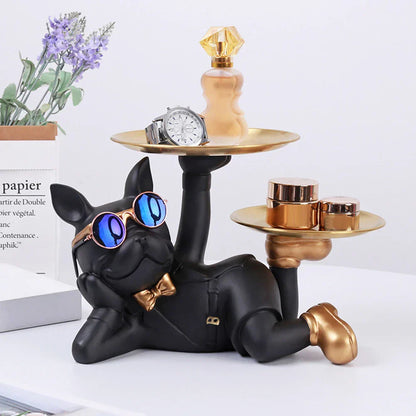 Dog Statue Storage Ornament Decorative Home Figurine Stylish Organizer