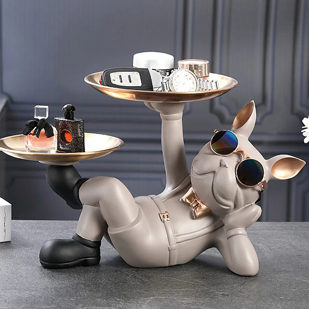 Dog Statue Storage Ornament Decorative Home Figurine Stylish Organizer