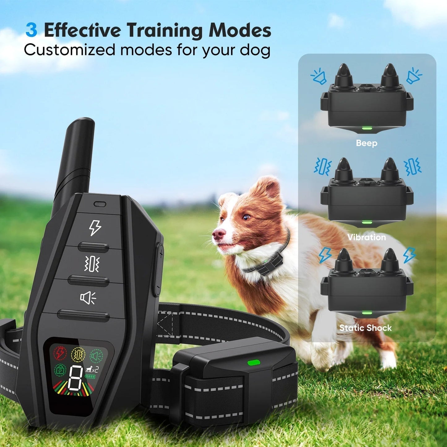 Dog Training Collar Remote Control Anti Bark Waterproof Adjustable