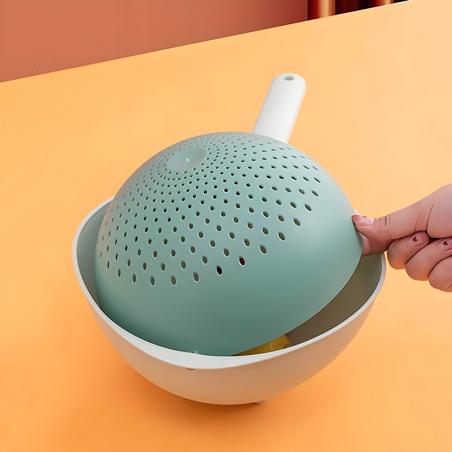 Double Layer Drain Basket Kitchen Dish Drying Organizer