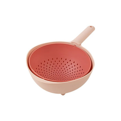 Double Layer Drain Basket Kitchen Dish Drying Organizer