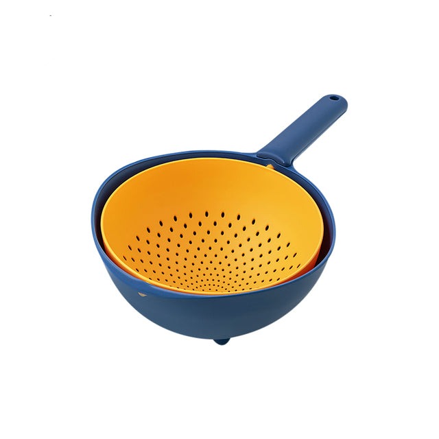 Double Layer Drain Basket Kitchen Dish Drying Organizer