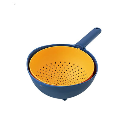 Double Layer Drain Basket Kitchen Dish Drying Organizer