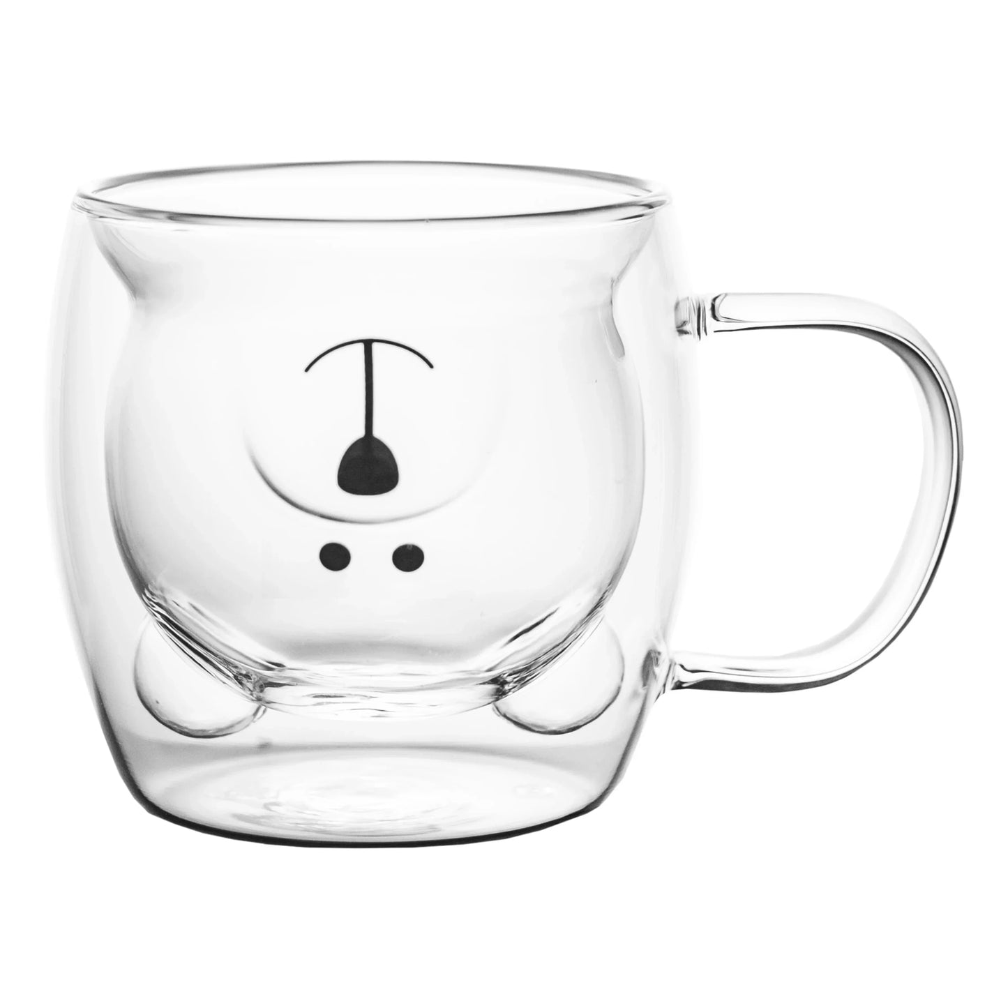 Double Wall Bear Glass Coffee Mug Borosilicate Drink Cup