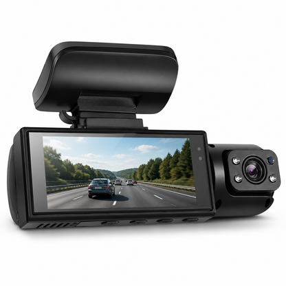 Dashcam met dubbele lens, nachtzicht en bewegingsdetectie voor opnames voor en achter