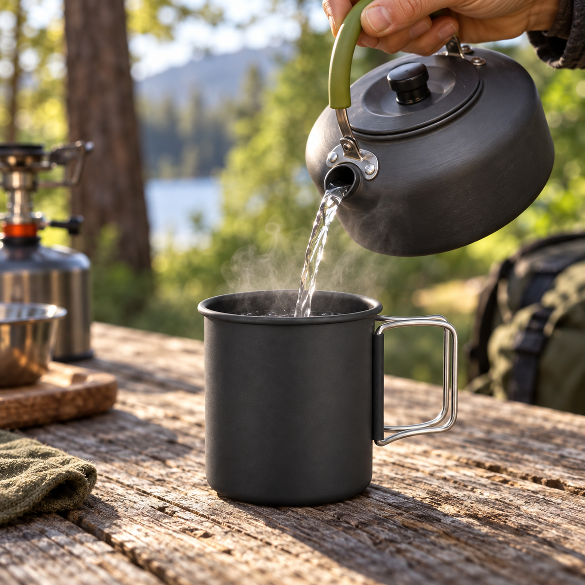 Durable Aluminium Camping Mug with Insulated Design for Outdoor Use