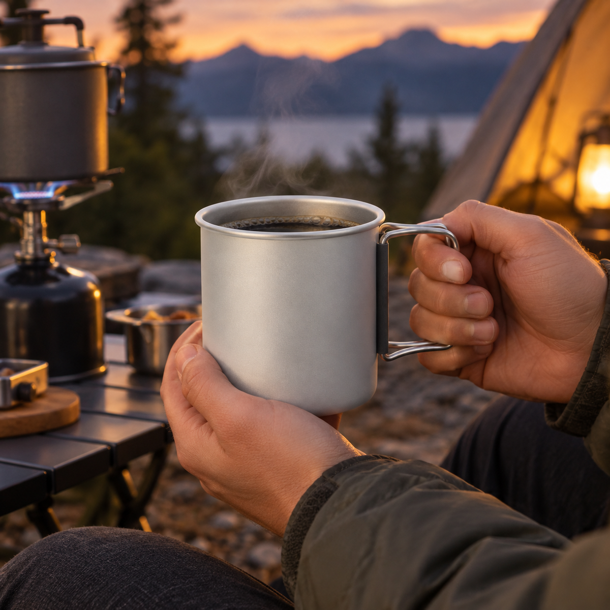 Durable Aluminium Camping Mug with Insulated Design for Outdoor Use