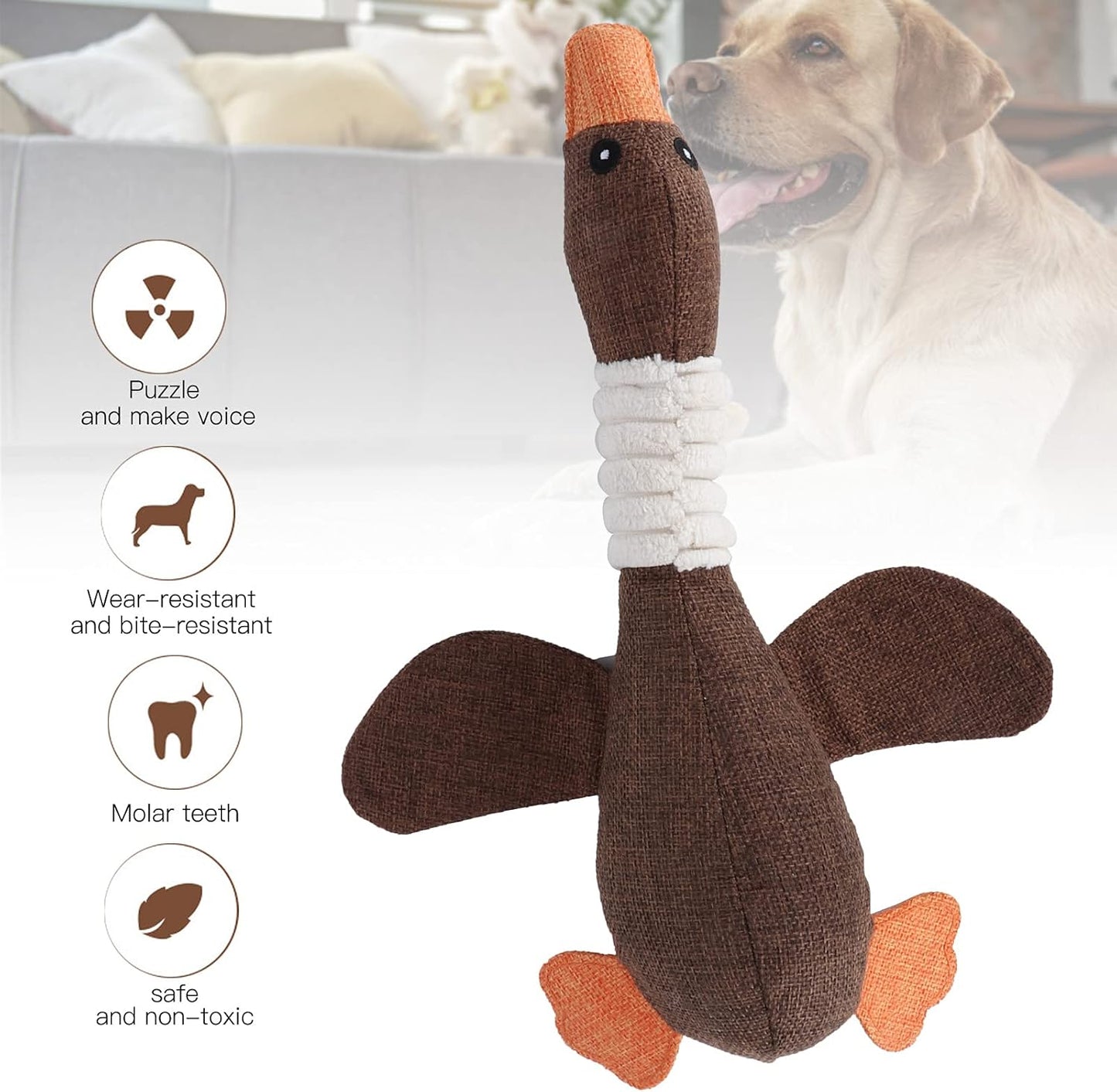 Durable Goose Dog Chew Toy Tough Interactive Pet Toy