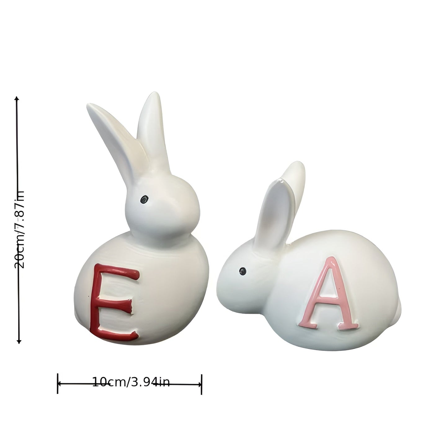 Easter Bunny Figurine Set Spring Home Decoration