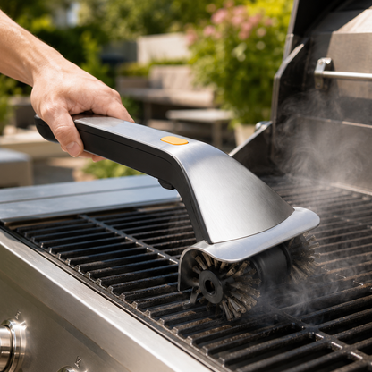 Electric Grill Cleaning Brush with Steam and Rotating Heads