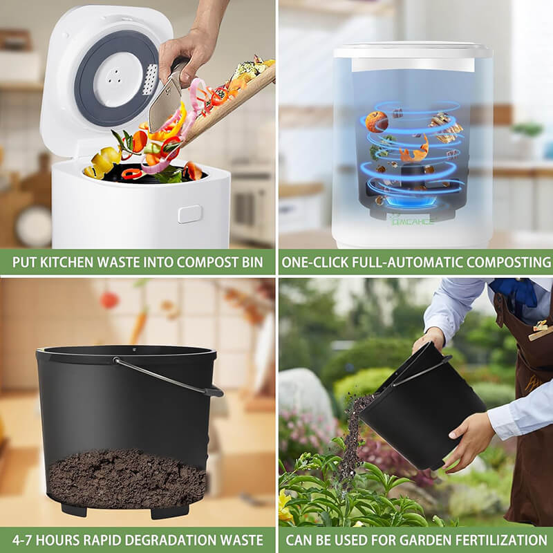 Electric Kitchen Compost Bin Food Waste Recycling Machine
