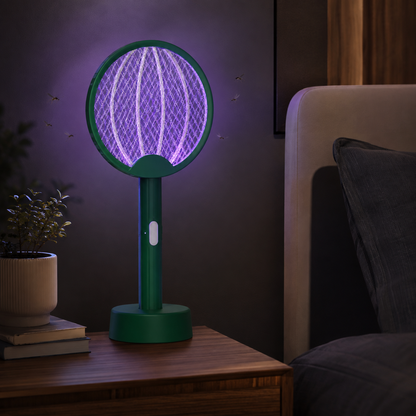 Electric Mosquito Racket with Foldable Handle, Mesh Zapper and USB Rechargeable Design