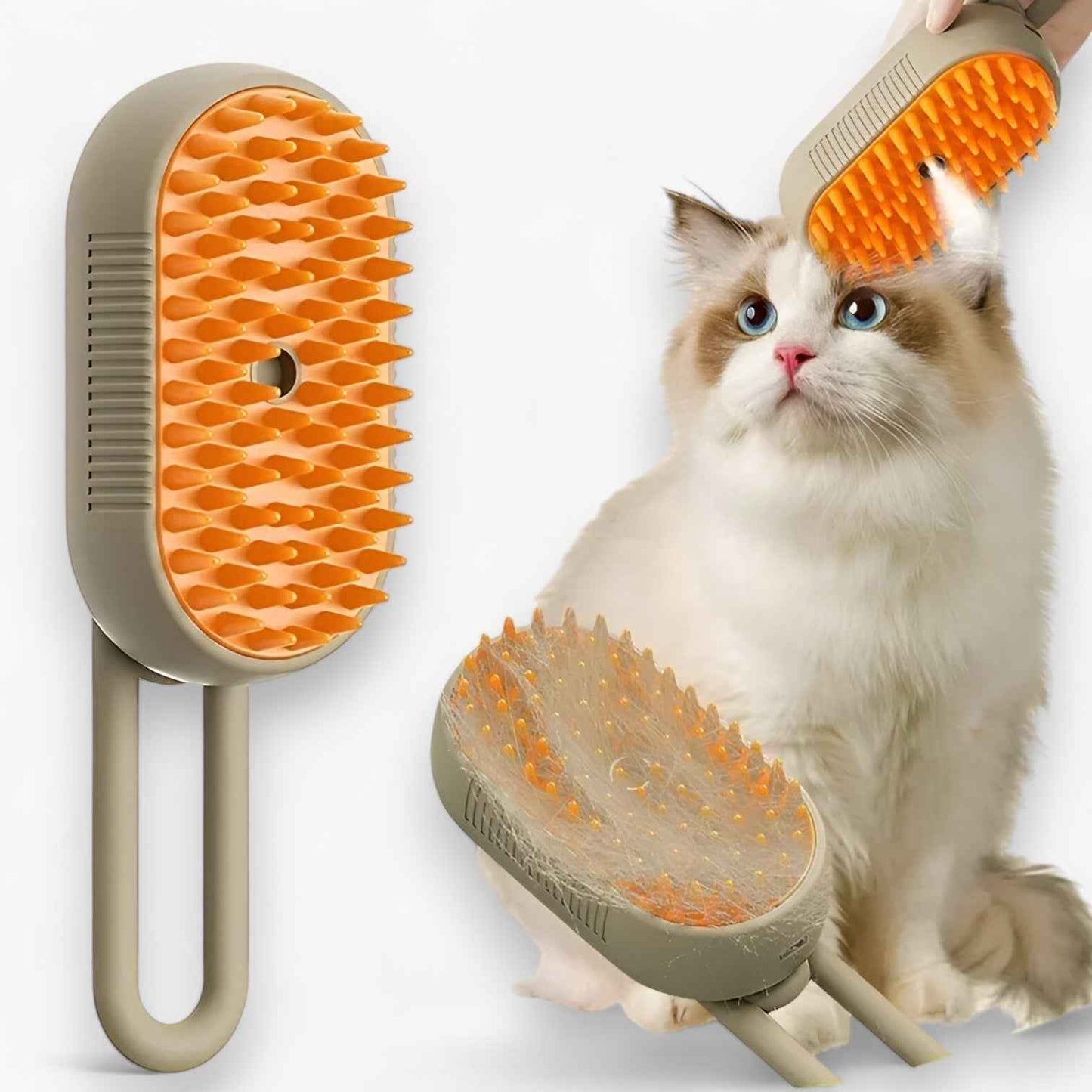 Electric Pet Steam Brush Grooming Massage Comb Hair Removal Brush