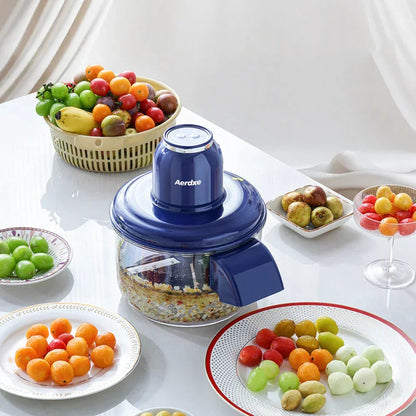 Electric Vegetable Peeler and Food Chopper with Glass Bowl
