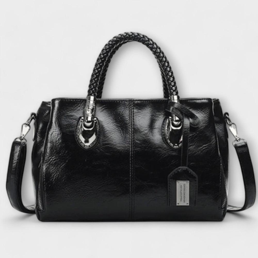 Elegant Leather Duffle Handbag Large Capacity Travel Work Tote Bag