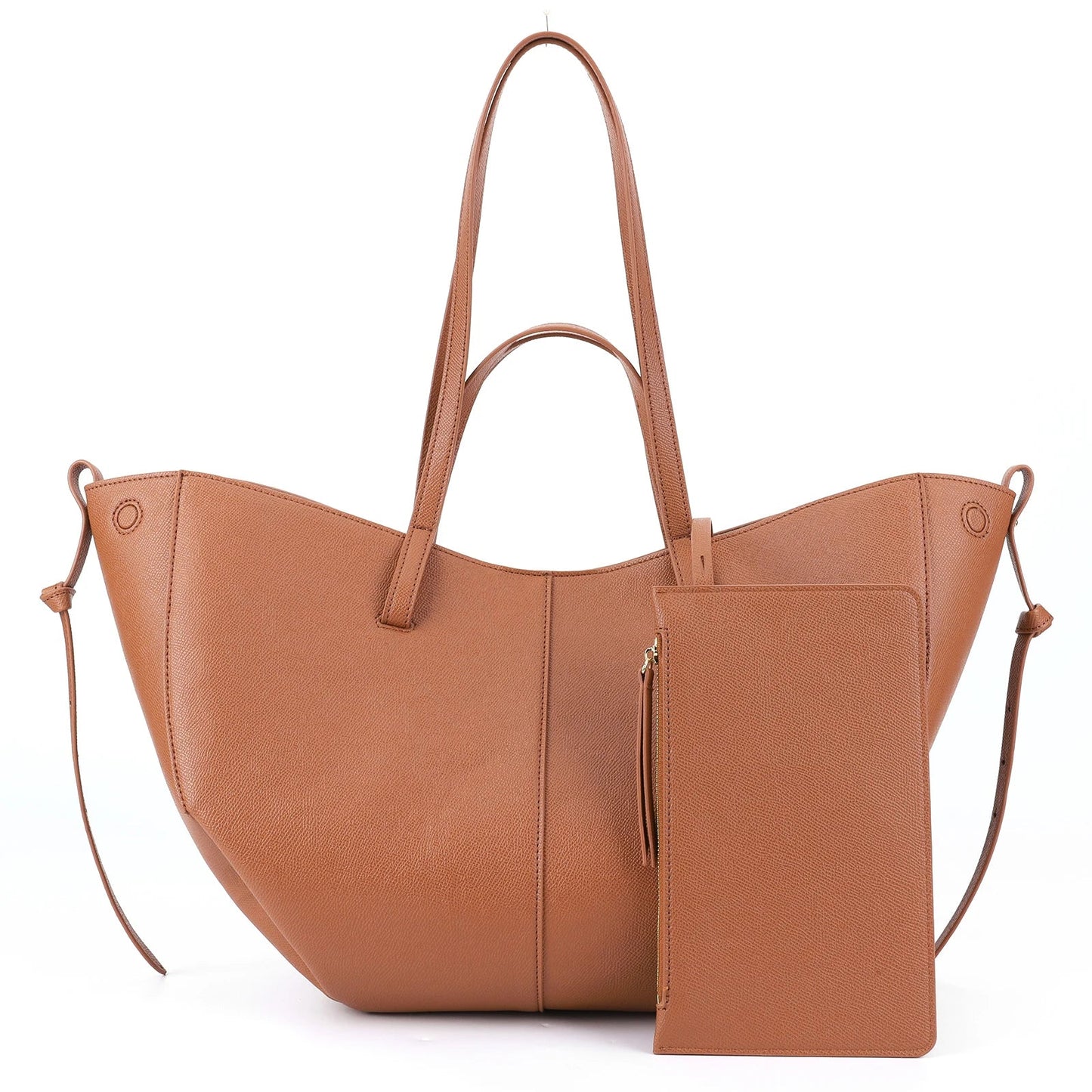 Elegant Leather Tote Bag Large Capacity Everyday Handbag