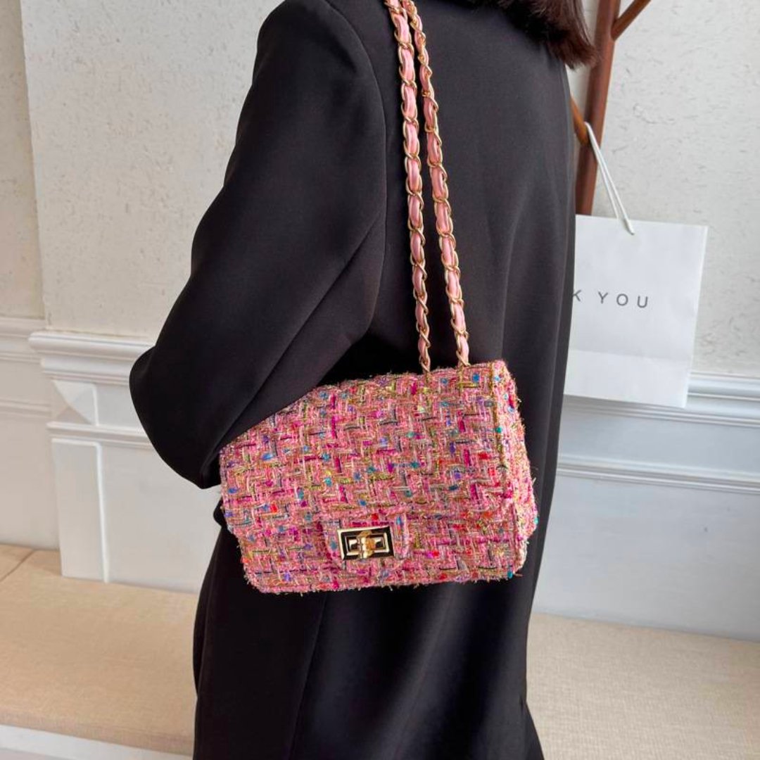 Elegant Tweed Shoulder Bag for Women Everyday Style