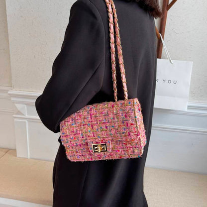 Elegant Tweed Shoulder Bag for Women Everyday Style