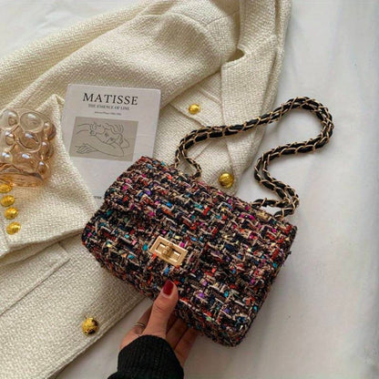 Elegant Tweed Shoulder Bag for Women Everyday Style