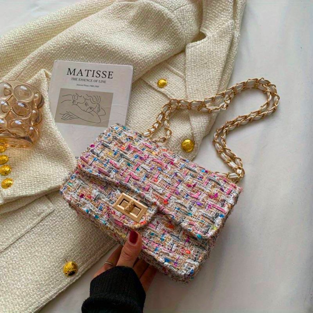 Elegant Tweed Shoulder Bag for Women Everyday Style