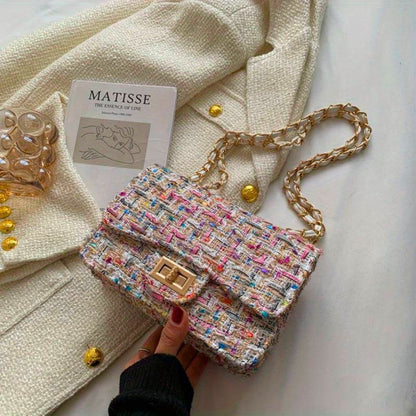 Elegant Tweed Shoulder Bag for Women Everyday Style
