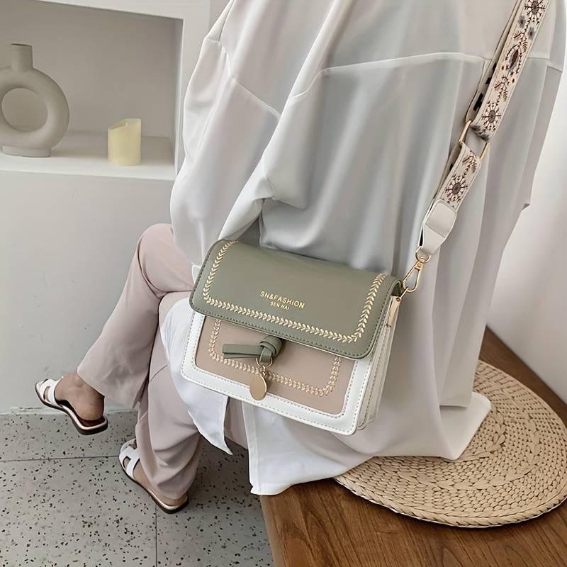 Elegant Womens Crossbody Handbag Buckle Closure Shoulder Purse