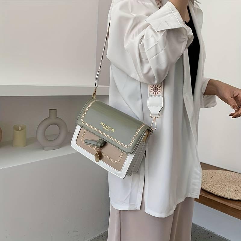 Elegant Womens Crossbody Handbag Buckle Closure Shoulder Purse