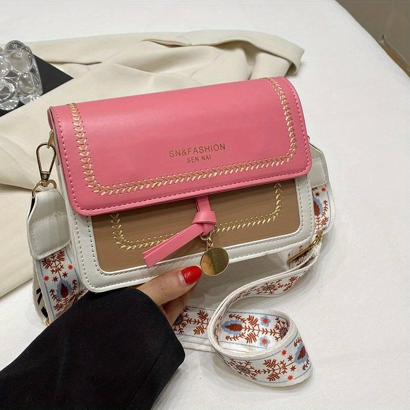 Elegant Womens Crossbody Handbag Buckle Closure Shoulder Purse