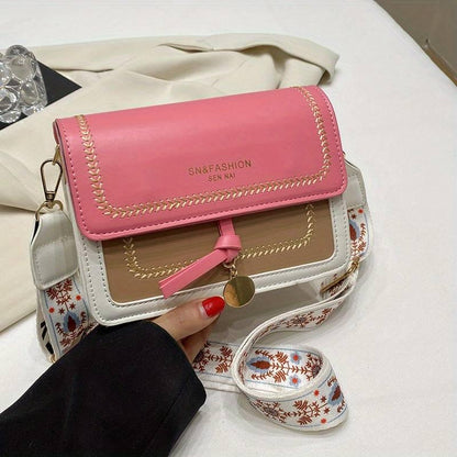 Elegant Womens Crossbody Handbag Buckle Closure Shoulder Purse