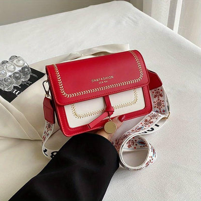 Elegant Womens Crossbody Handbag Buckle Closure Shoulder Purse