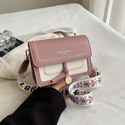 Elegant Womens Crossbody Handbag Buckle Closure Shoulder Purse