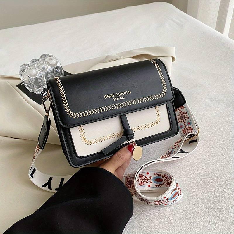 Elegant Womens Crossbody Handbag Buckle Closure Shoulder Purse