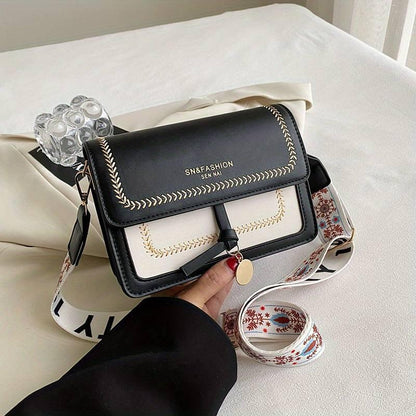 Elegant Womens Crossbody Handbag Buckle Closure Shoulder Purse