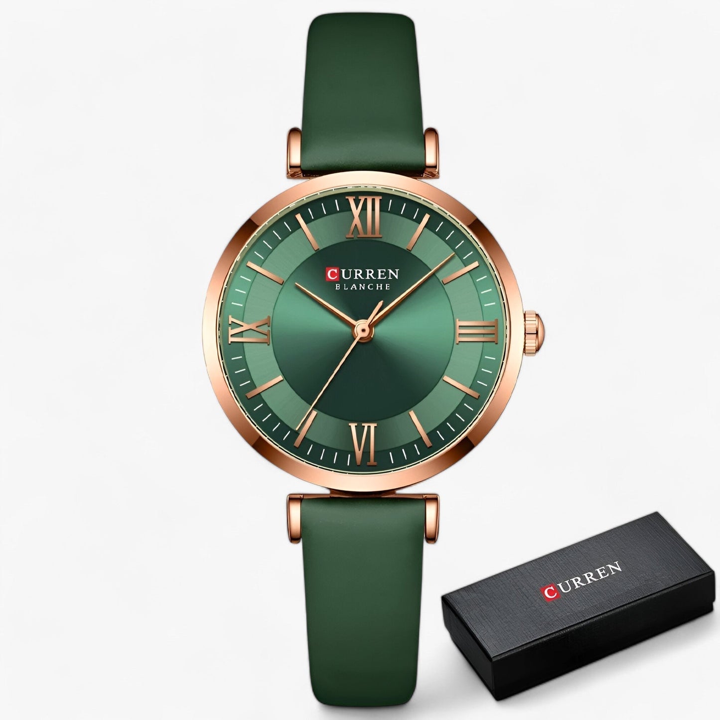 Elegant Womens Quartz Watch Leather Strap Wristwatch