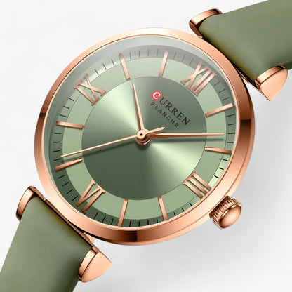 Elegant Womens Quartz Watch Leather Strap Wristwatch