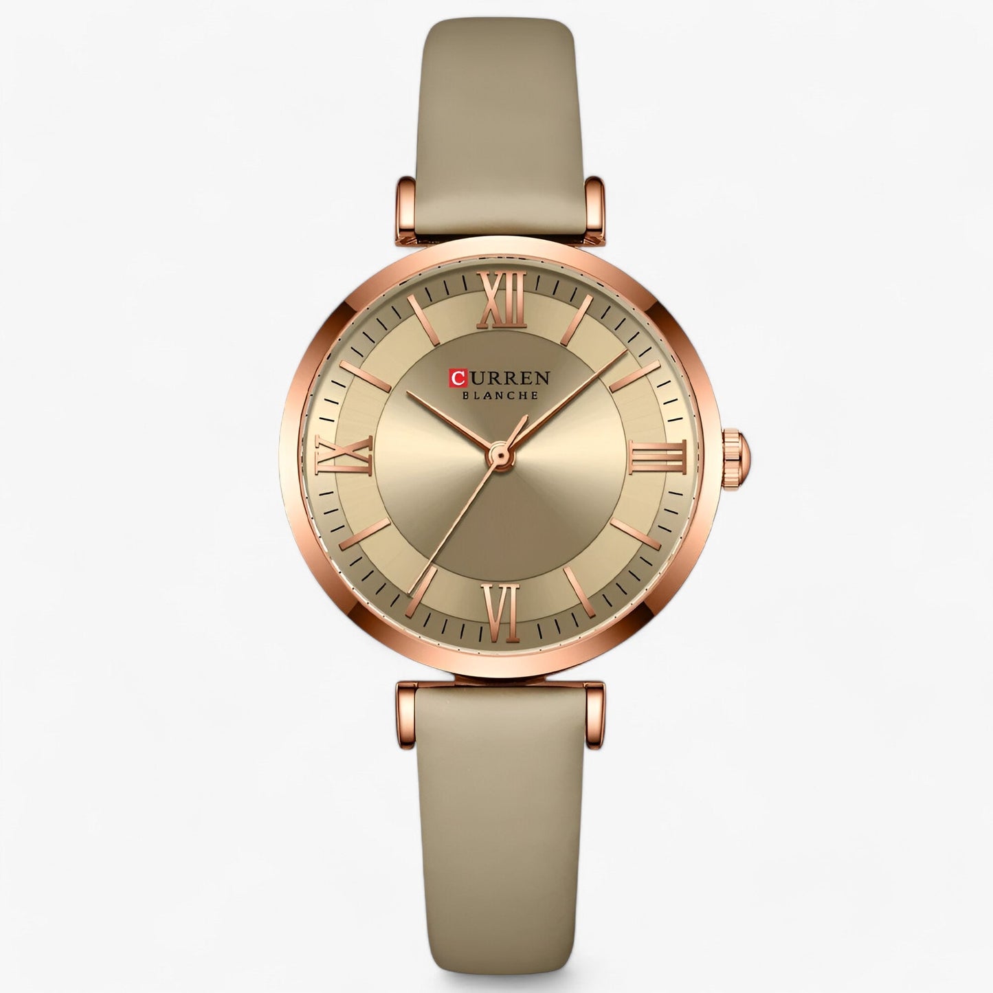Elegant Womens Quartz Watch Leather Strap Wristwatch