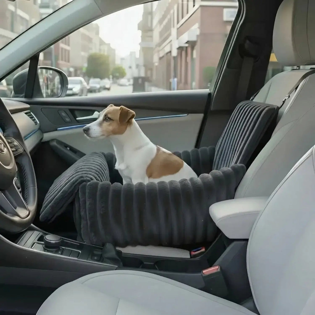 Elevated Dog Car Seat Booster for Small Pets Comfortable Travel Support