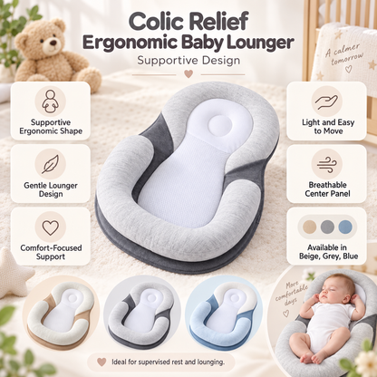Ergonomische babyligstoel voor rust onder toezicht en ondersteuning bij buiktijd