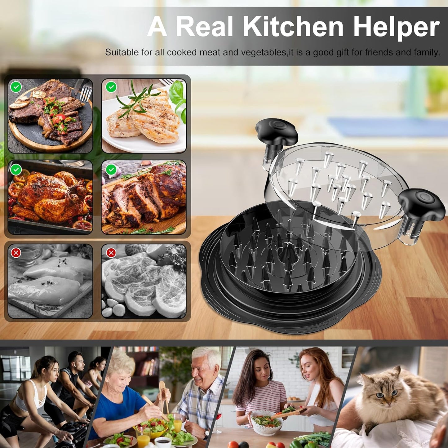 Ergonomic Chicken Shredder Tool for Fast Meat Shredding and Meal Prep