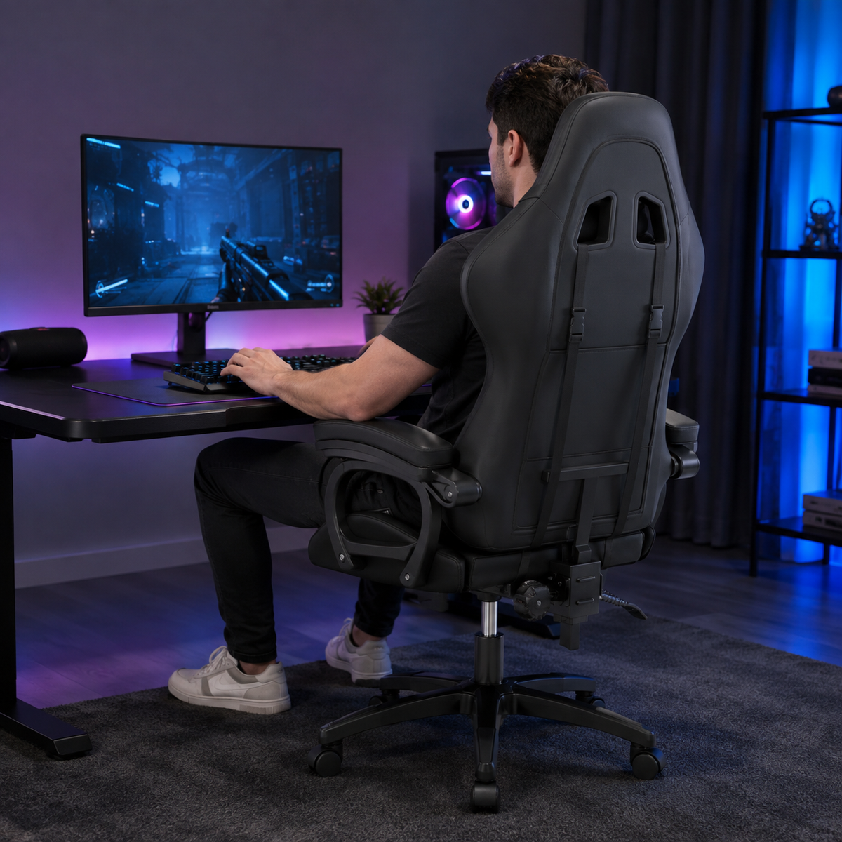 Ergonomic High Back Mesh Gaming Chair with Reclining Support