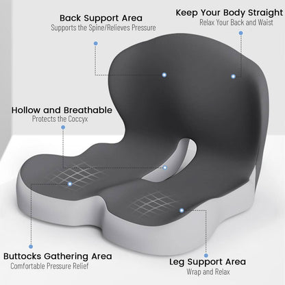 Ergonomic Memory Foam Seat Cushion Office Chair Car Support Cushion