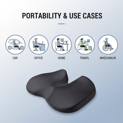 Ergonomic Seat Cushion Memory Foam Chair Pad Pressure Relief
