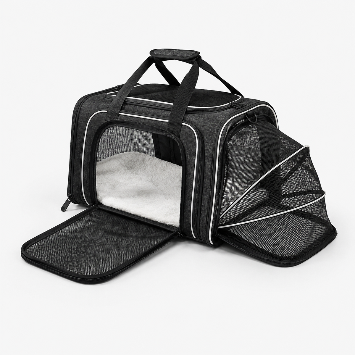 Expandable Mesh Pet Carrier for Comfortable Travel