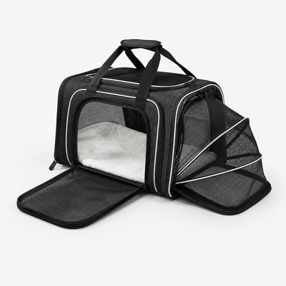 Expandable Mesh Pet Carrier for Comfortable Travel