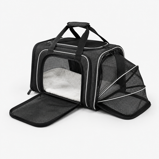 Expandable Mesh Pet Carrier for Comfortable Travel