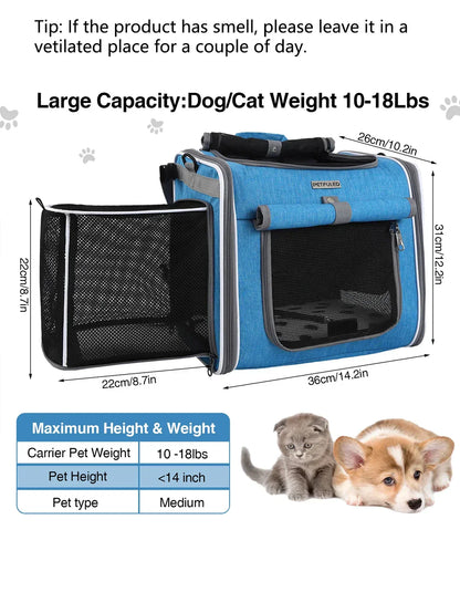 Expandable Pet Bike Basket Small Dog Cat Carrier Bicycle Front Bag