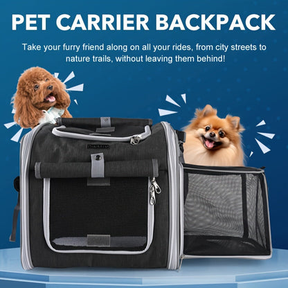 Expandable Pet Bike Basket Small Dog Cat Carrier Bicycle Front Bag