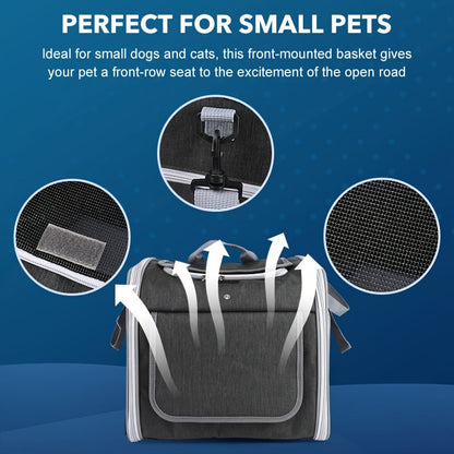 Expandable Pet Bike Basket Small Dog Cat Carrier Bicycle Front Bag
