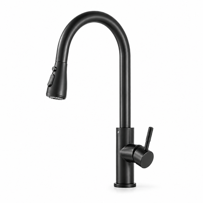 Extendable Kitchen Faucet with Pull-Down Spray, Flexible Swivel and Single-Handle Control